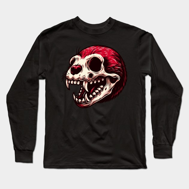 Possum Head Skull Long Sleeve T-Shirt by FanArts